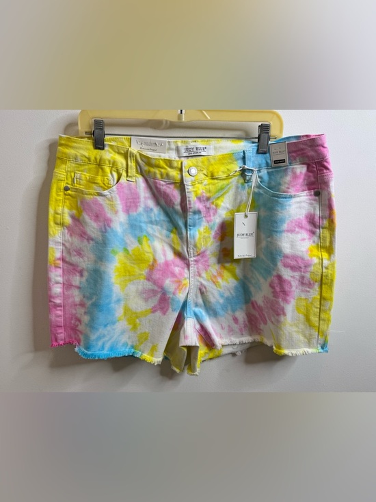 Judy Blue Pants - Judy Blue Pastel Tie-Dye High Rise Denim Shorts - Blue, Pink, Yellow